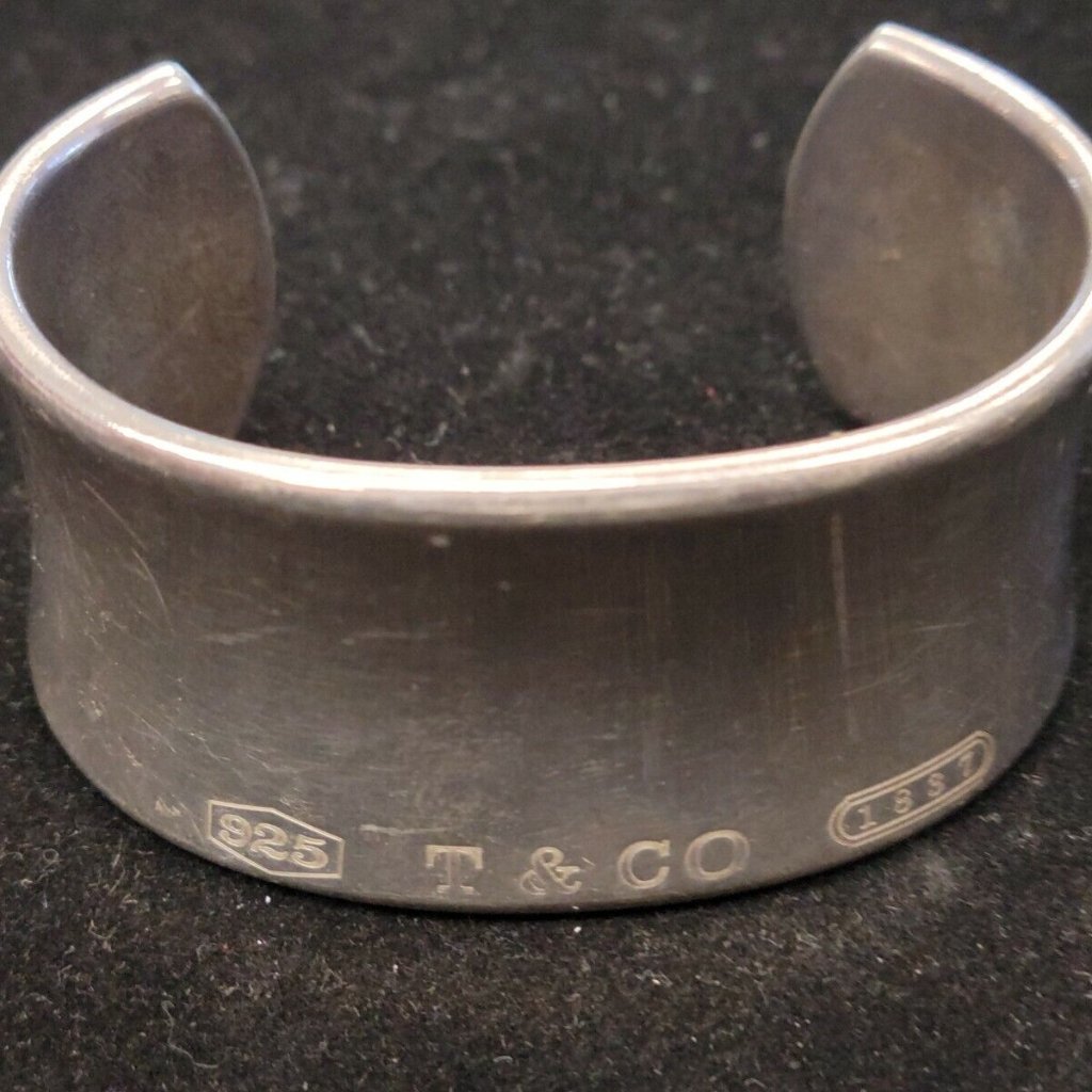 2001 Tiffany & Co .925 Sterling Silver Wide Cuff Bracelet (R069)